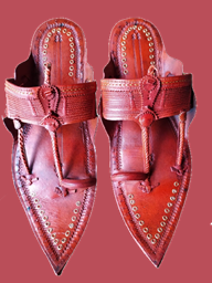 Picture of Handcrafted Kolhapuri Leather Chappals - Premium Quality with Traditional Look, 11 Strips, Wide Bridge, and Sharp Front